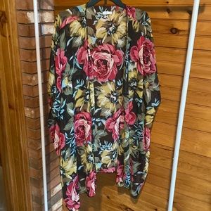 Xhilaration Women’s Floral Kimono/Cover-up, OS